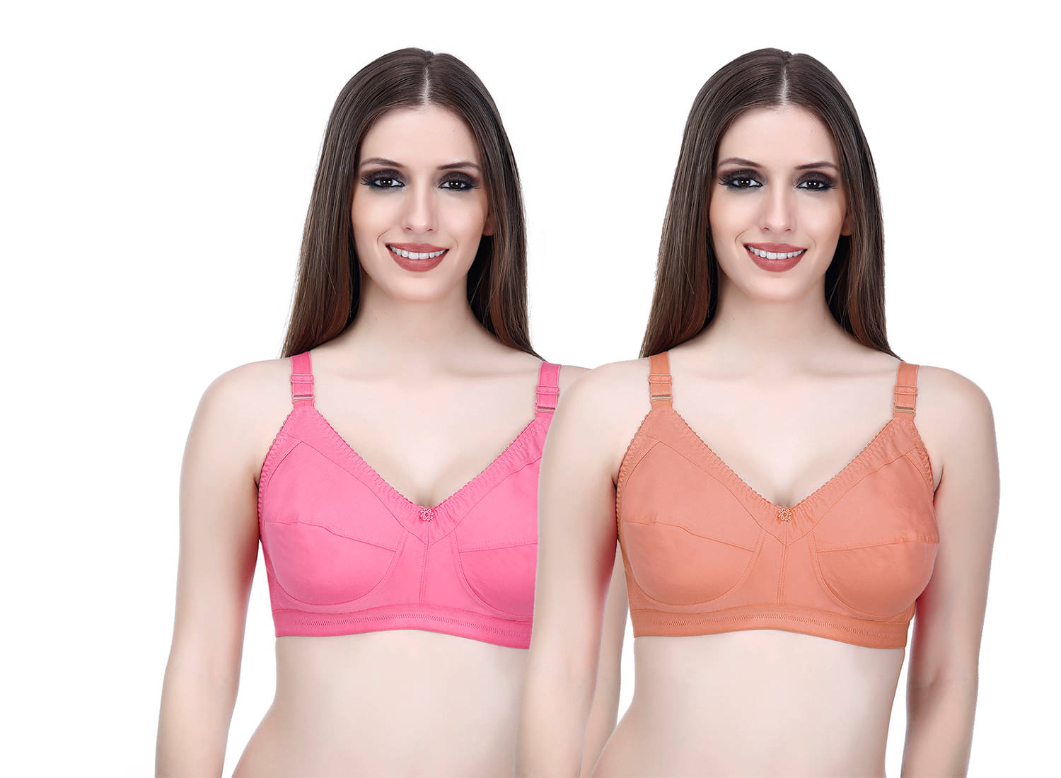     			Elina Pack of 2 Cotton Non Padded Minimizer Bra For Women ( Multicolor )