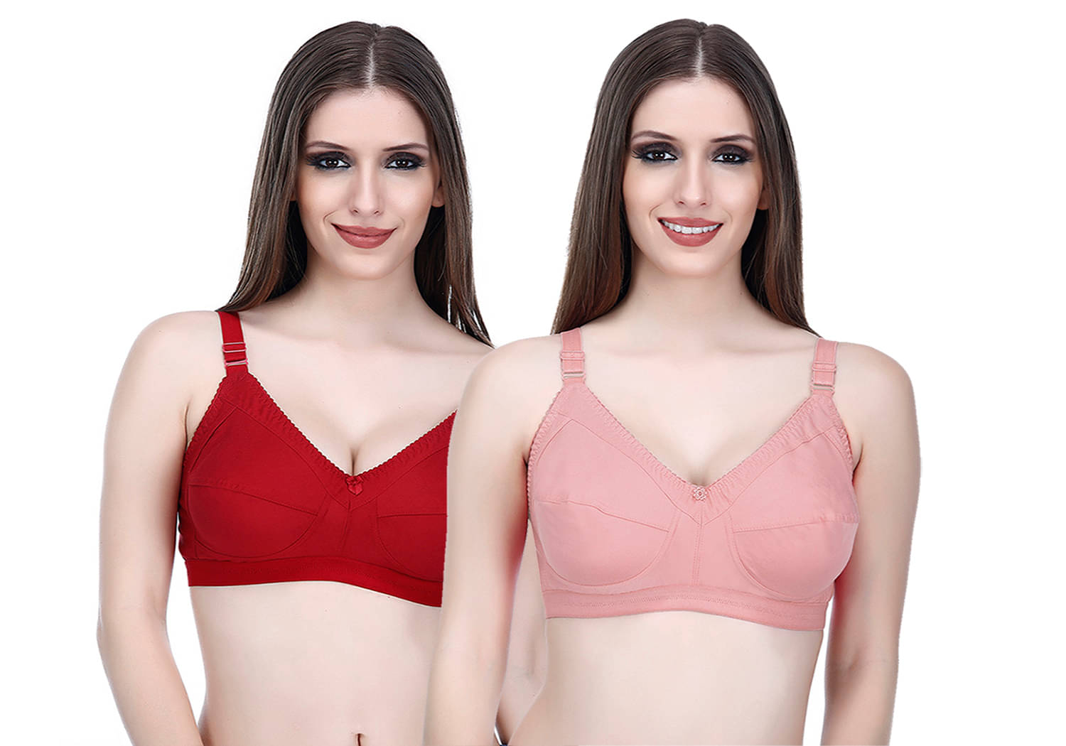     			Elina Pack of 2 Cotton Non Padded Minimizer Bra For Women ( Multicolor )