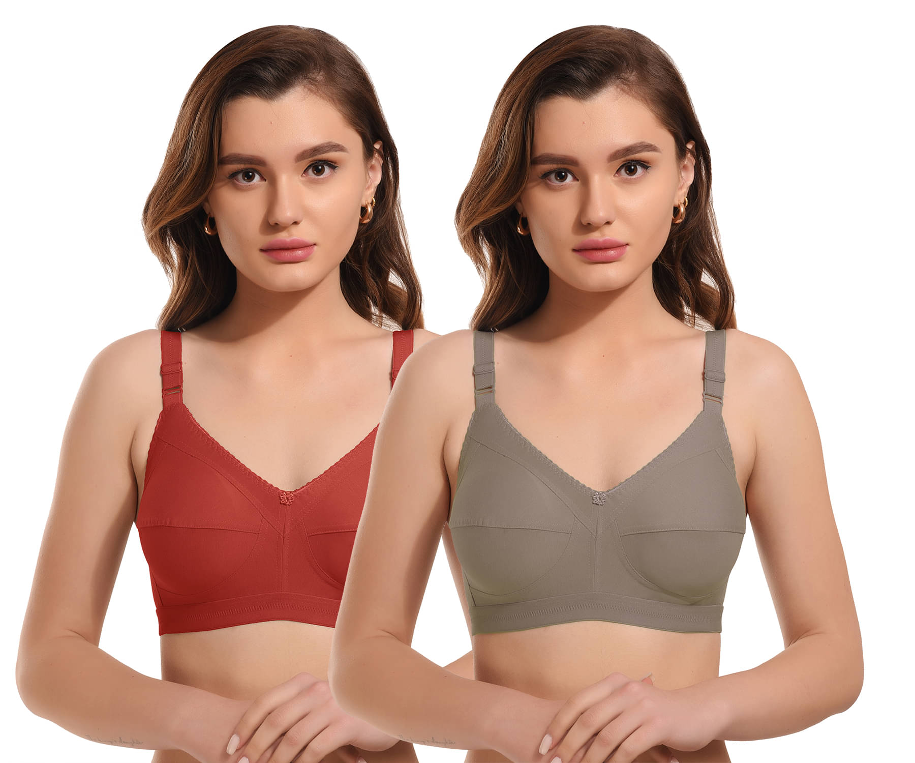     			Elina Pack of 2 Cotton Non Padded Minimizer Bra For Women ( Multicolor )