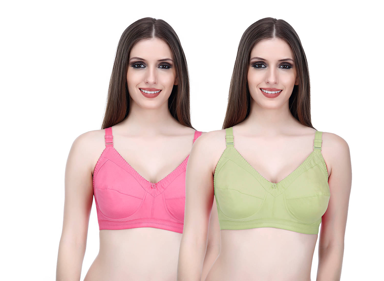     			Elina Pack of 2 Cotton Non Padded Minimizer Bra For Women ( Multicolor )