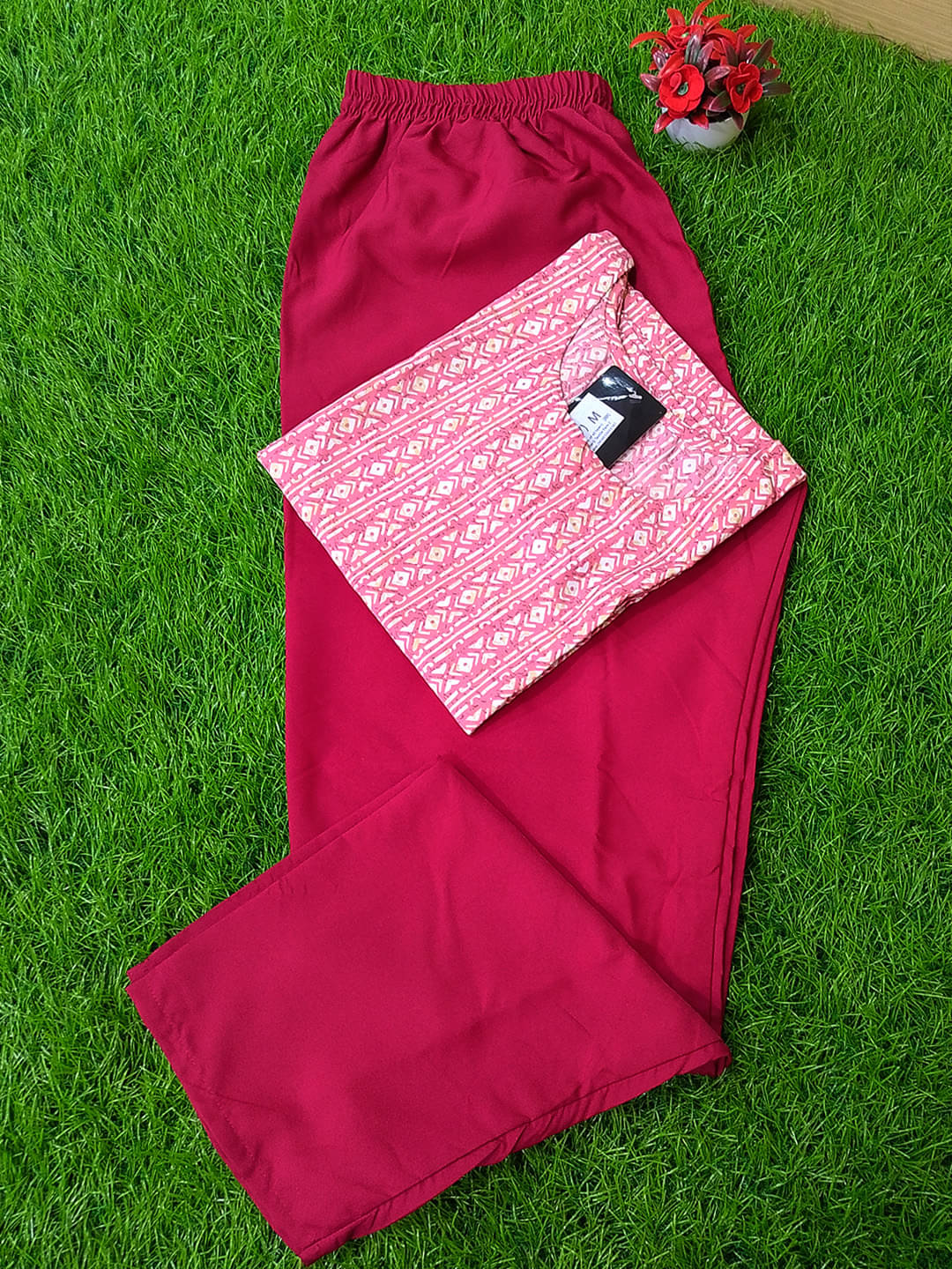 Ethnicbasket Crepe Printed Kurti With Pants Women's Stitched Salwar Suit - Pink ( Pack of 1 ) Ethnicbasket Crepe Printed Kurti With Pants Women's Stitched Salwar Suit - Pink ( Pack of 1 )