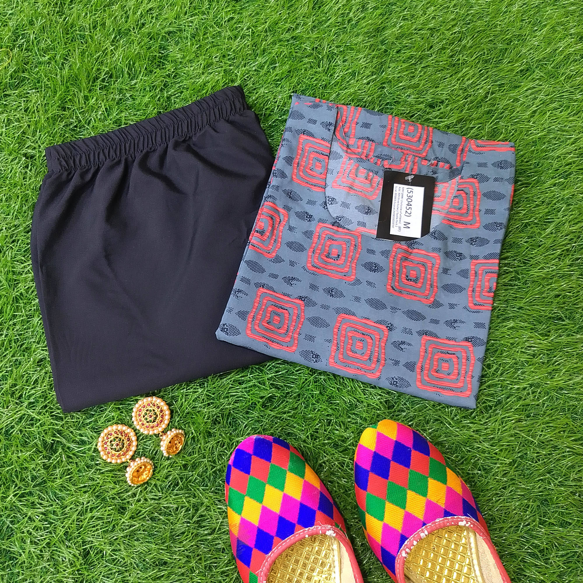     			Ethnicbasket Crepe Printed Kurti With Pants Women's Stitched Salwar Suit - Multicoloured ( Pack of 1 )