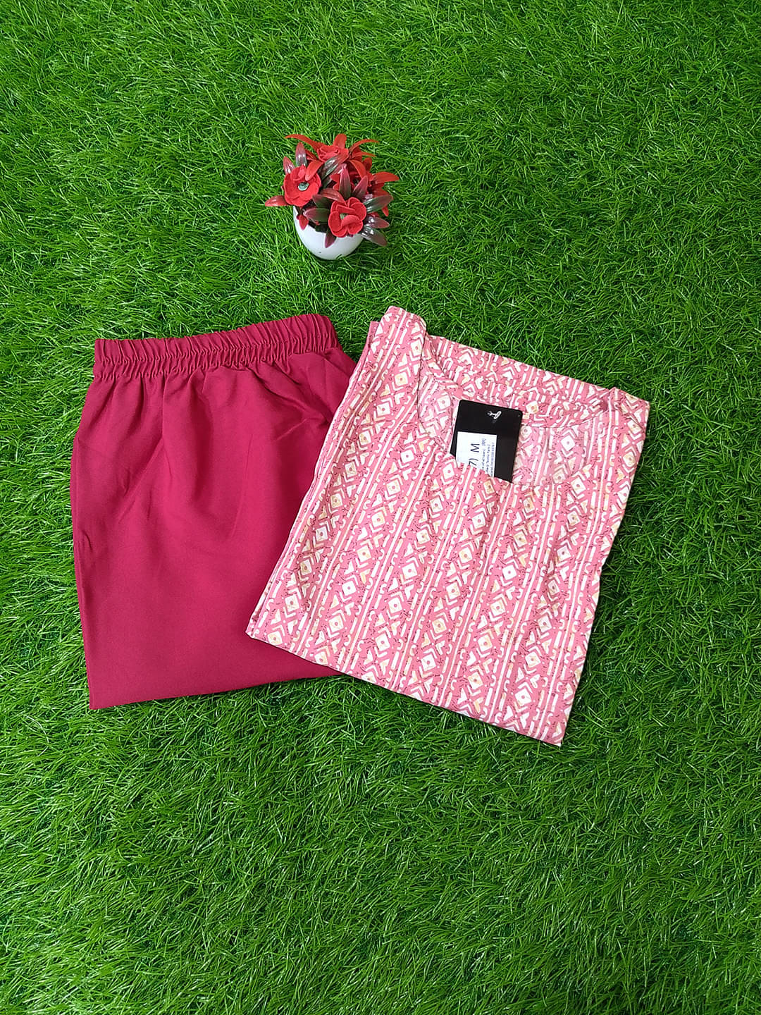 Ethnicbasket Crepe Printed Kurti With Pants Women's Stitched Salwar Suit - Pink ( Pack of 1 ) Ethnicbasket Crepe Printed Kurti With Pants Women's Stitched Salwar Suit - Pink ( Pack of 1 )