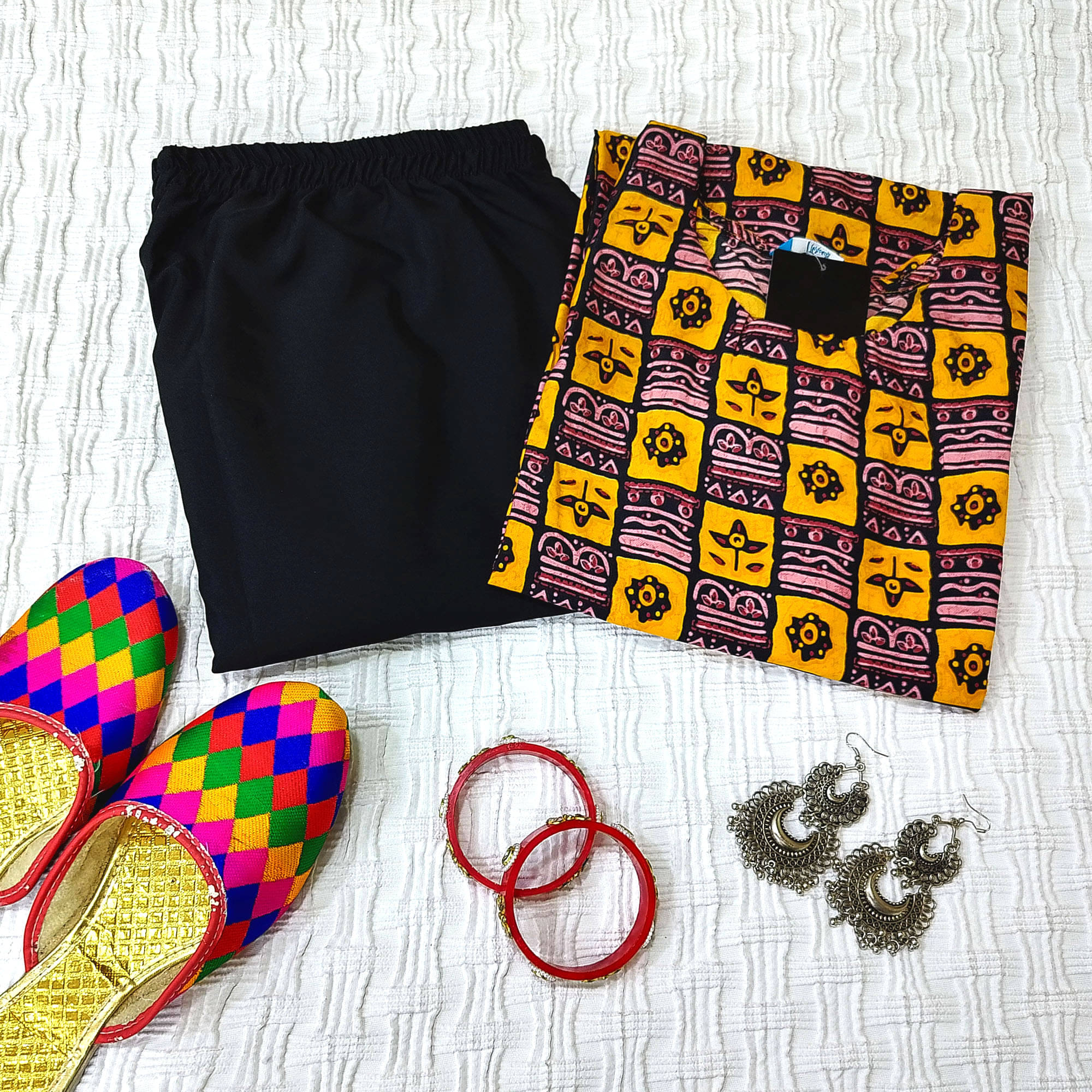 Ethnicbasket Crepe Printed Kurti With Pants Women's Stitched Salwar Suit - Yellow ( Pack of 1 ) Ethnicbasket Crepe Printed Kurti With Pants Women's Stitched Salwar Suit - Yellow ( Pack of 1 )