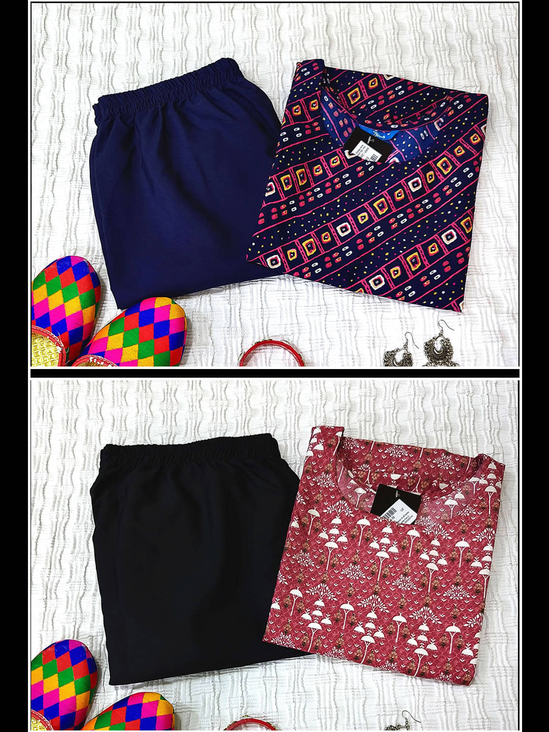 Ethnicbasket Crepe Printed Kurti With Pants Women's Stitched Salwar Suit - Blue ( Pack of 2 )     			Ethnicbasket Crepe Printed Kurti With Pants Women's Stitched Salwar Suit - Blue ( Pack of 2 )