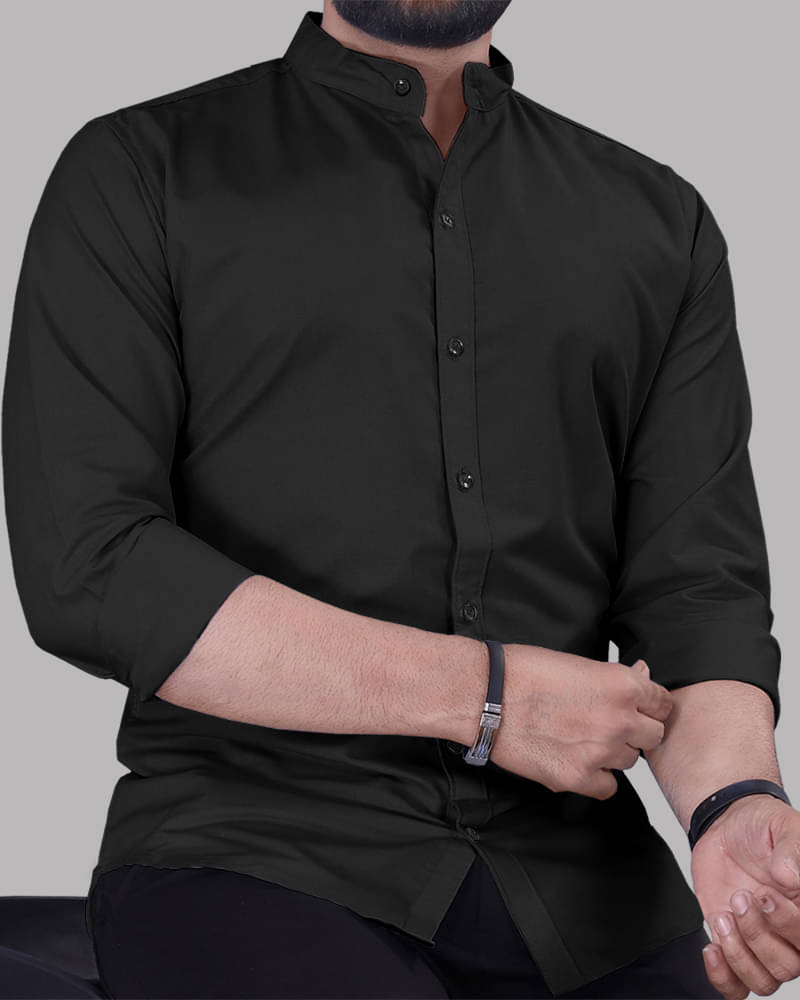     			Eyebogler Cotton Blend Regular Fit Solids Full Sleeves Men's Casual Shirt - Black ( Pack of 1 )