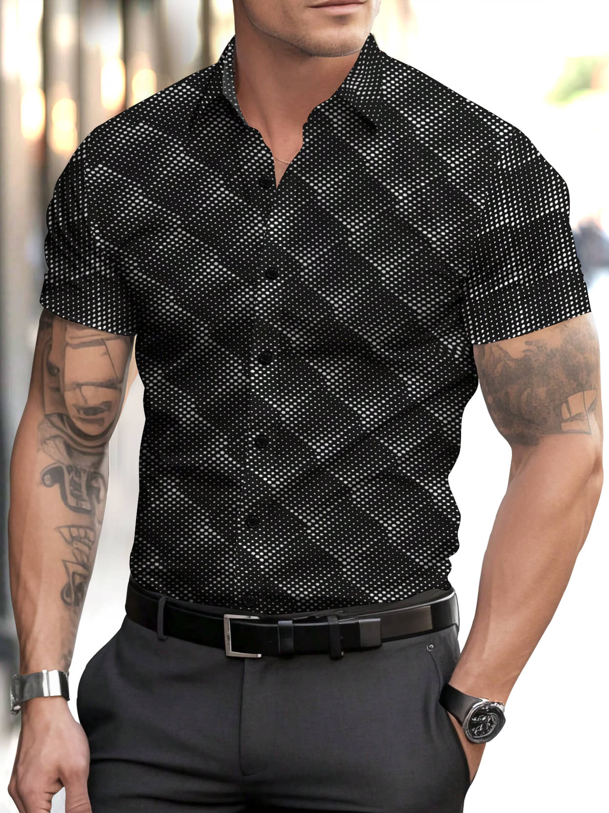 Eyebogler Polyester Regular Fit Printed Full Sleeves Men's Casual Shirt - Black ( Pack of 1 )     			Eyebogler Polyester Regular Fit Printed Full Sleeves Men's Casual Shirt - Black ( Pack of 1 )