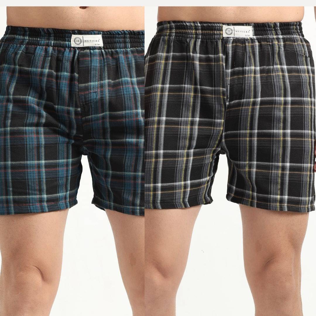 HETIRES Pack of 2 Cotton Blend Boxers For Men's ( Multi )     			HETIRES Pack of 2 Cotton Blend Boxers For Men's ( Multi )