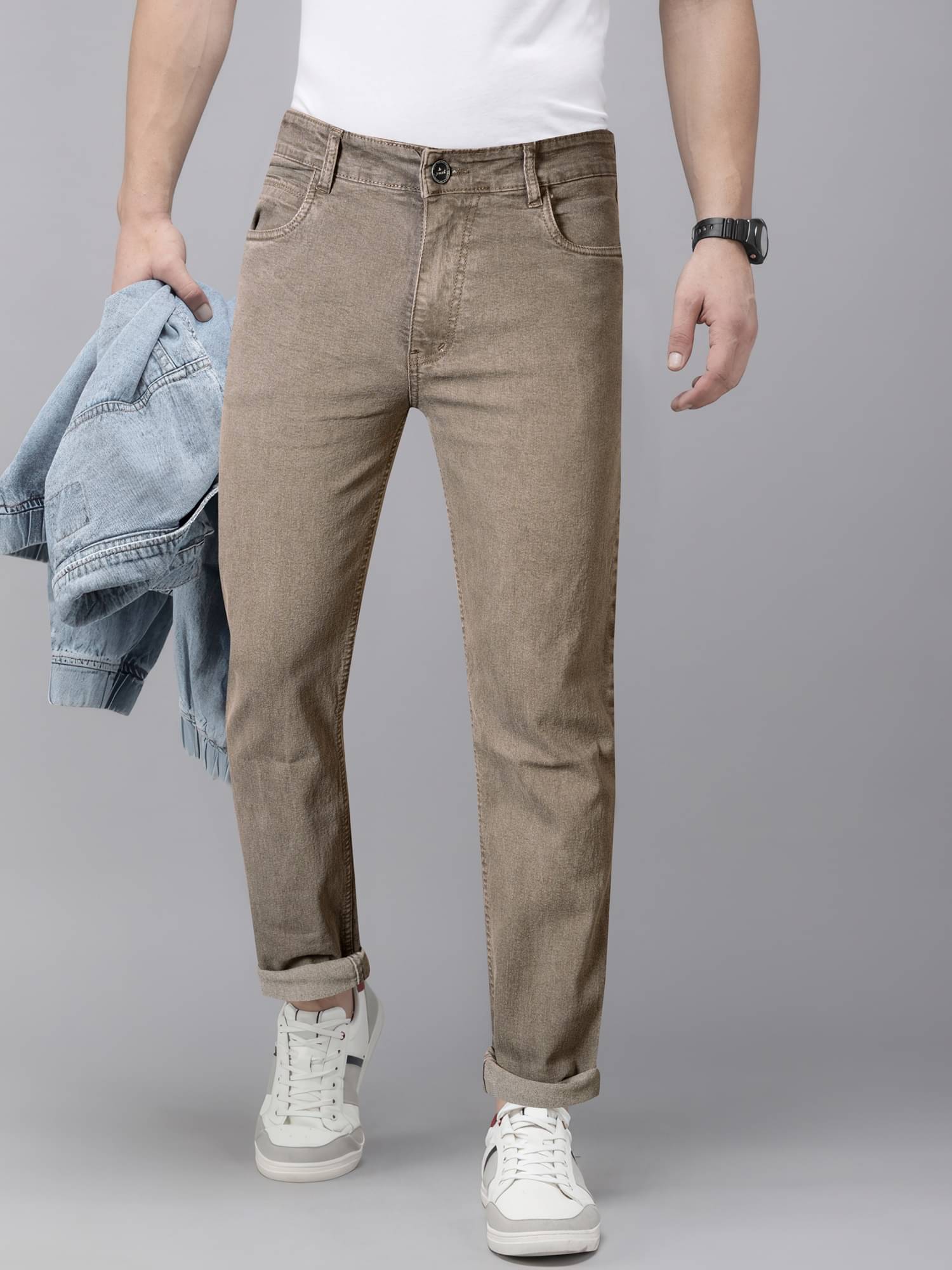 JB JUST BLACK Regular Fit Basic Men's Jeans - Brown ( Pack of 1 ) JB JUST BLACK Regular Fit Basic Men's Jeans - Brown ( Pack of 1 )