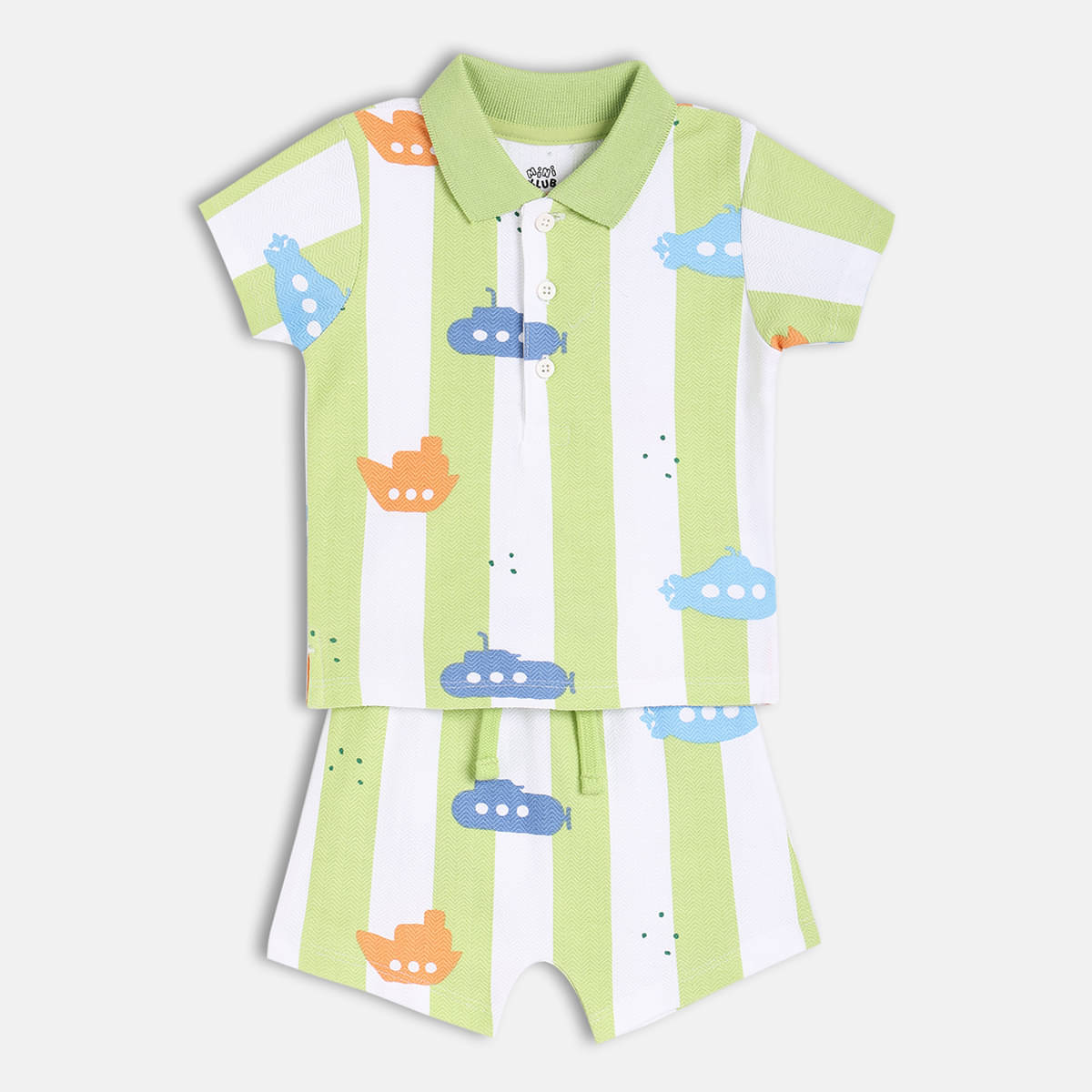 MINI KLUB Pack of 1 Baby Boys Cotton T-Shirt & Shorts Set ( Multicolor 1 ) MINI KLUB Pack of 1 Baby Boys Cotton T-Shirt & Shorts Set ( Multicolor 1 )