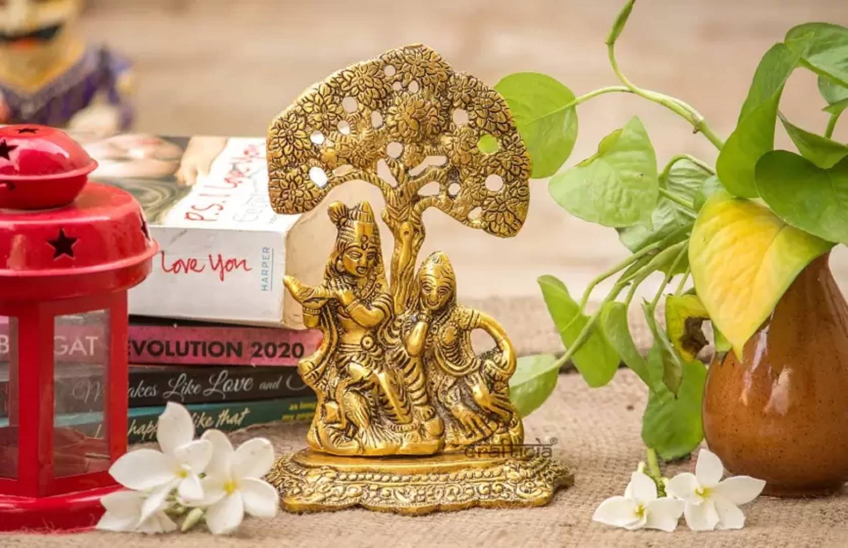     			Shri Astha Vinayak Brass Radha Krishna Idol ( 8 cm )