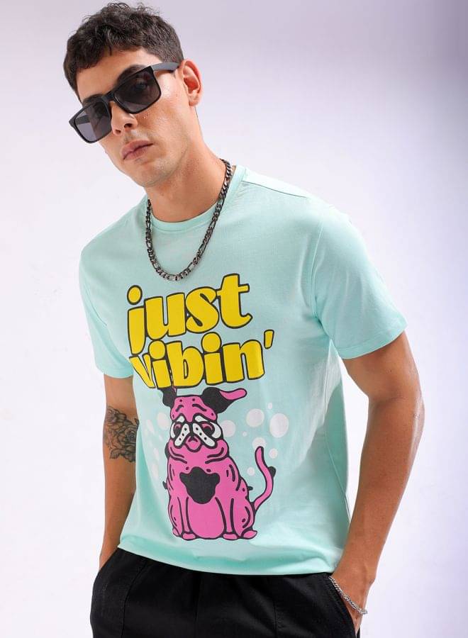     			The Indian Garage Co. Cotton Slim Fit Printed Half Sleeves Men's Round T-Shirt - Green ( Pack of 1 )