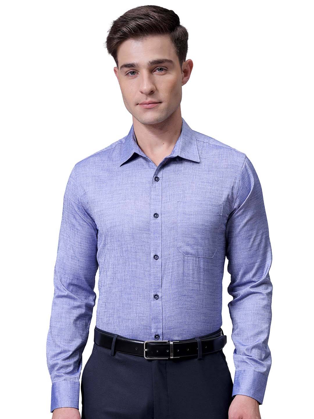 The Indian Garage Co. Poly Cotton Slim Fit Full Sleeves Men's Formal Shirt - Blue ( Pack of 1 ) The Indian Garage Co. Poly Cotton Slim Fit Full Sleeves Men's Formal Shirt - Blue ( Pack of 1 )
