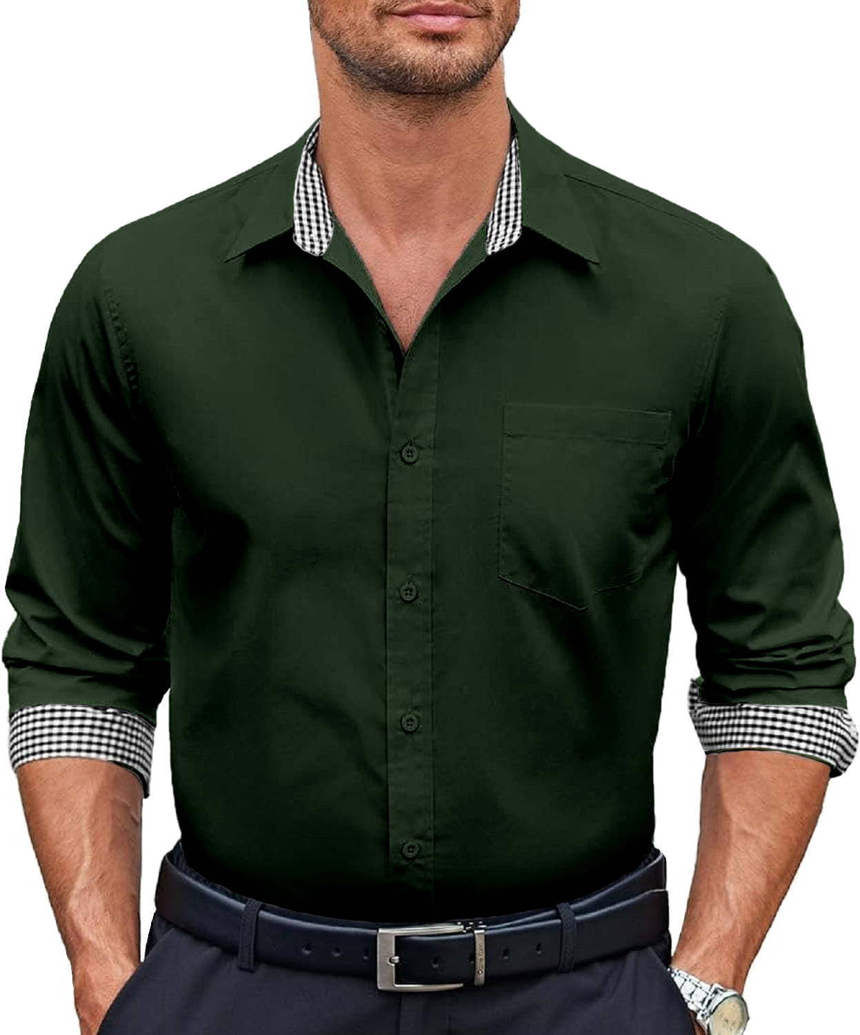 WEBRIC Cotton Blend Regular Fit Full Sleeves Men's Formal Shirt - Green ( Pack of 1 ) WEBRIC Cotton Blend Regular Fit Full Sleeves Men's Formal Shirt - Green ( Pack of 1 )