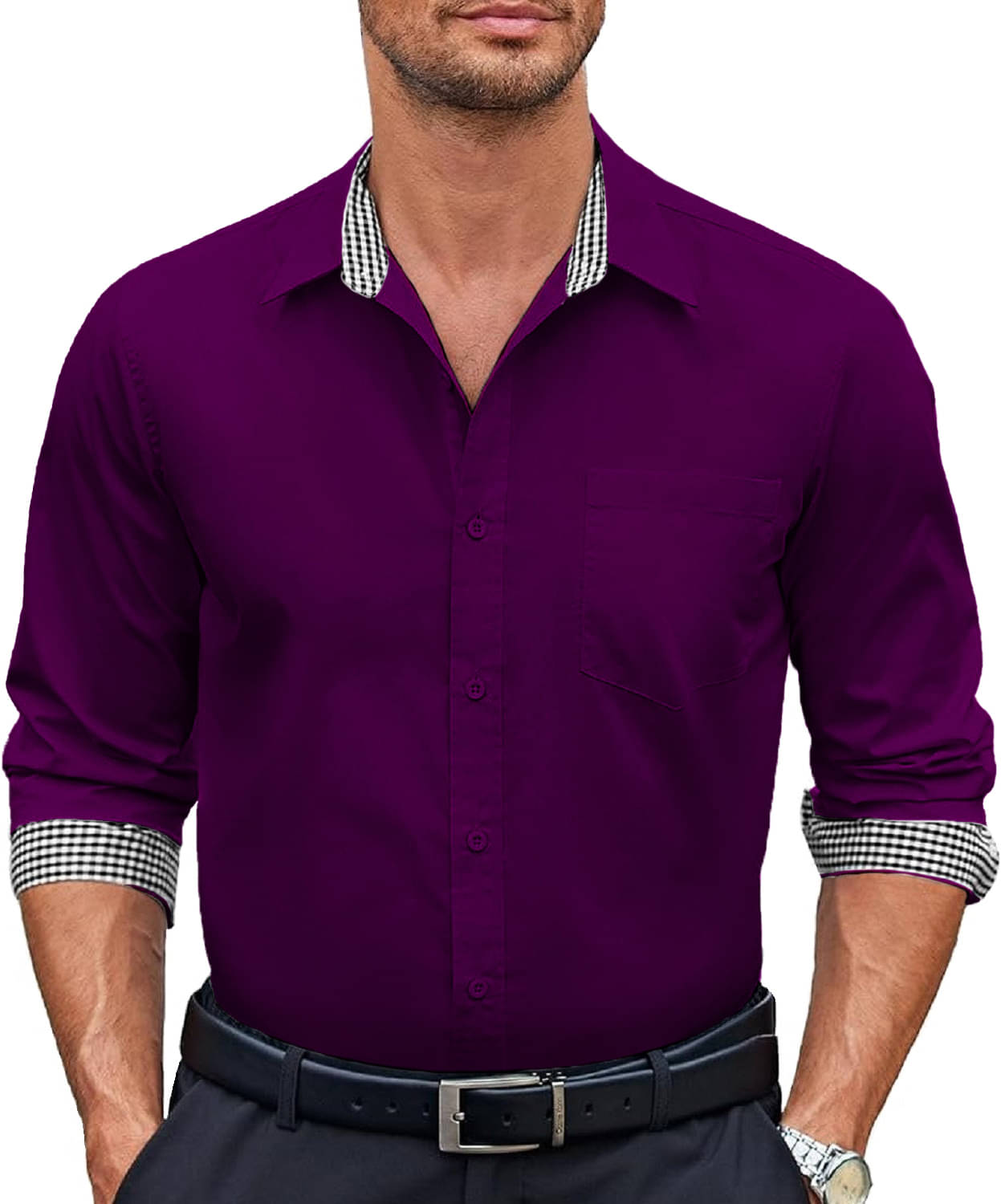 WEBRIC Cotton Blend Regular Fit Full Sleeves Men's Formal Shirt - Wine ( Pack of 1 ) WEBRIC Cotton Blend Regular Fit Full Sleeves Men's Formal Shirt - Wine ( Pack of 1 )