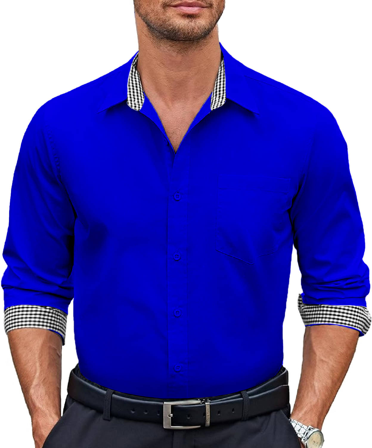     			WEBRIC Cotton Blend Regular Fit Full Sleeves Men's Formal Shirt - Blue ( Pack of 1 )