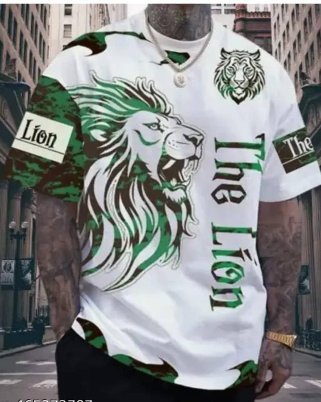connan Cotton Regular Fit Printed Half Sleeves Men's Round T-Shirt - Green ( Pack of 1 )