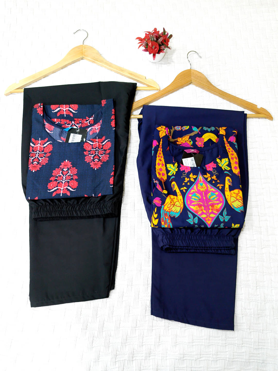     			1 Stop Fashion Pack of 2 Crepe Printed Straight Women's Kurti - ( Multicoloured )