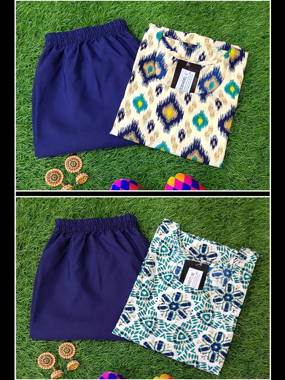 1 Stop Fashion Pack of 2 Crepe Printed Straight Women's Kurti - ( White )     			1 Stop Fashion Pack of 2 Crepe Printed Straight Women's Kurti - ( White )