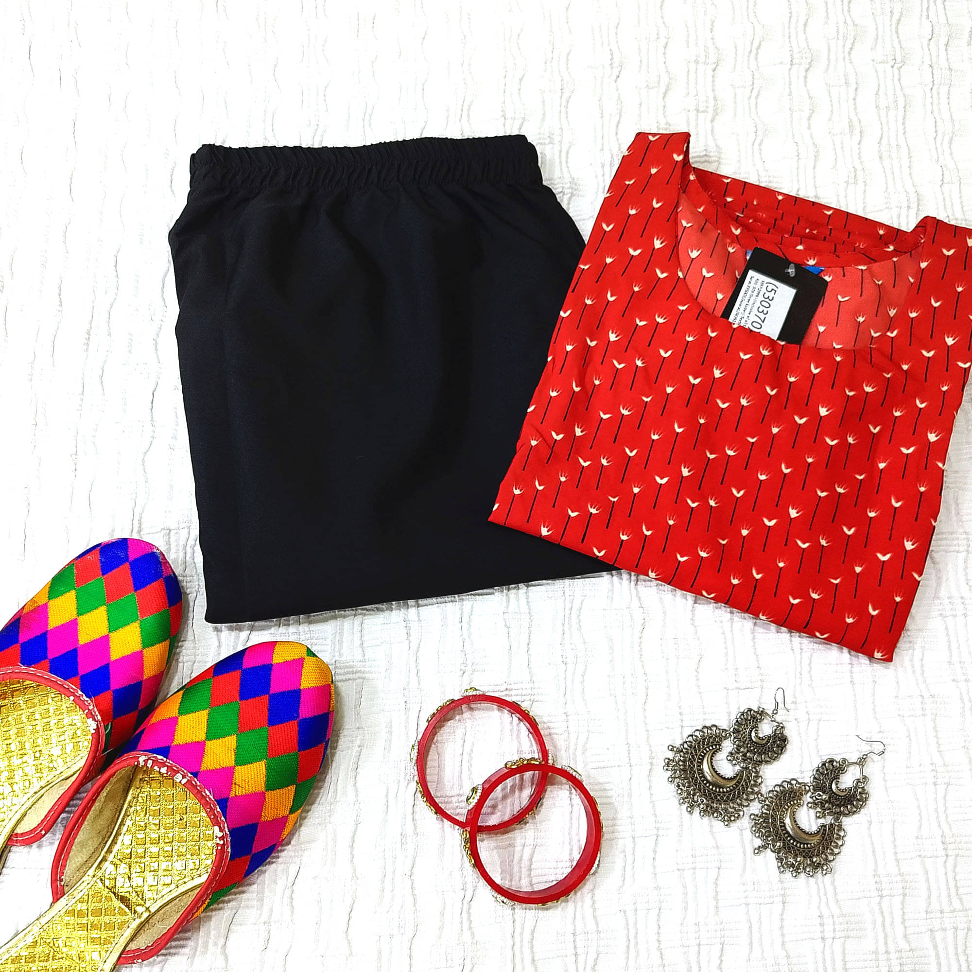 1 Stop Fashion Pack of 1 Crepe Printed Straight Women's Kurti - ( Red ) 1 Stop Fashion Pack of 1 Crepe Printed Straight Women's Kurti - ( Red )