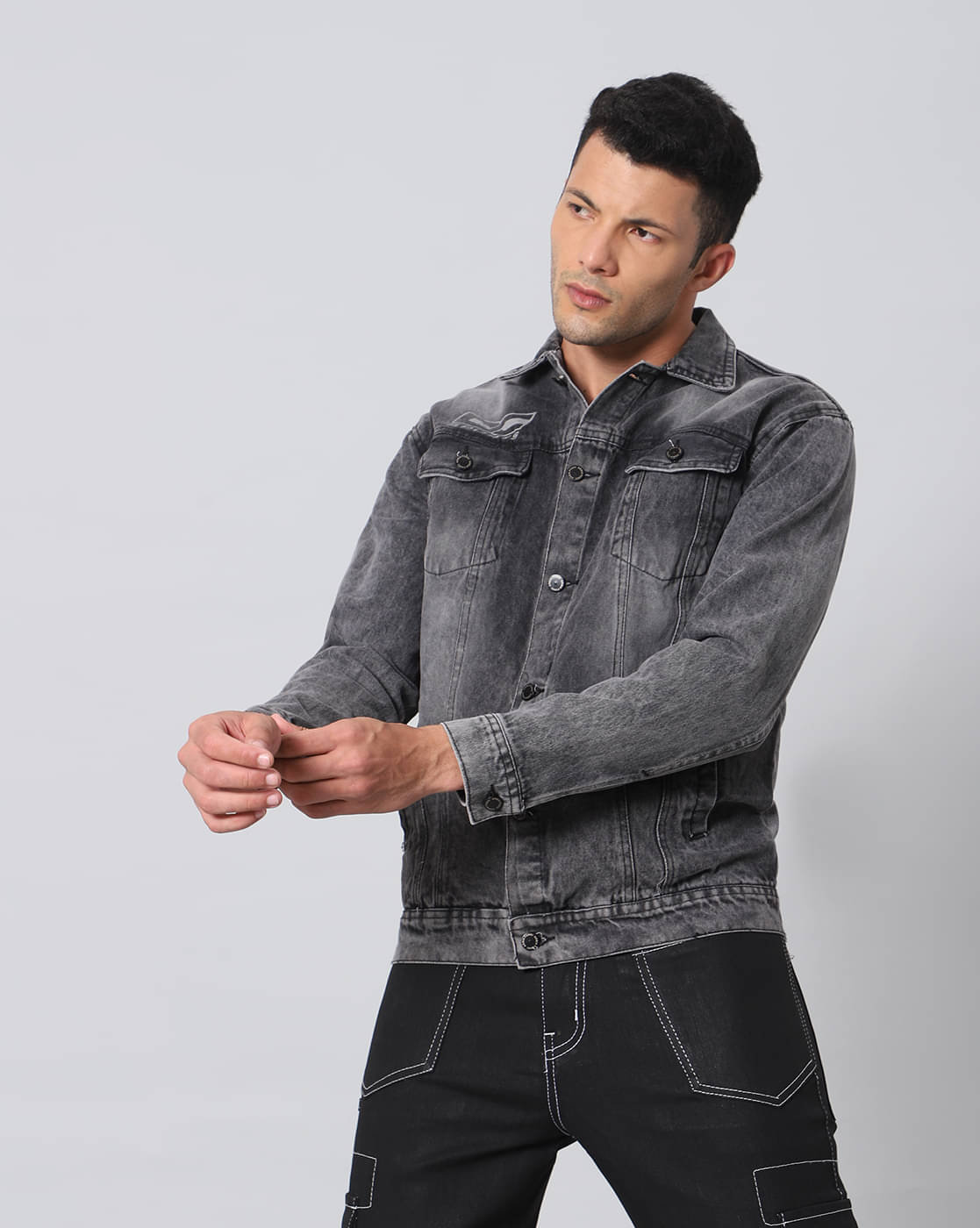     			ARBIA FUNKI Denim Men's Denim Jacket - Black ( Pack of 1 )