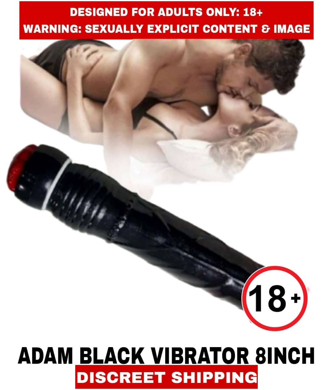 Adult New Sexy toy Adam Black 8inch Silicon Vibrator Dildo Sensual Experience For Women
