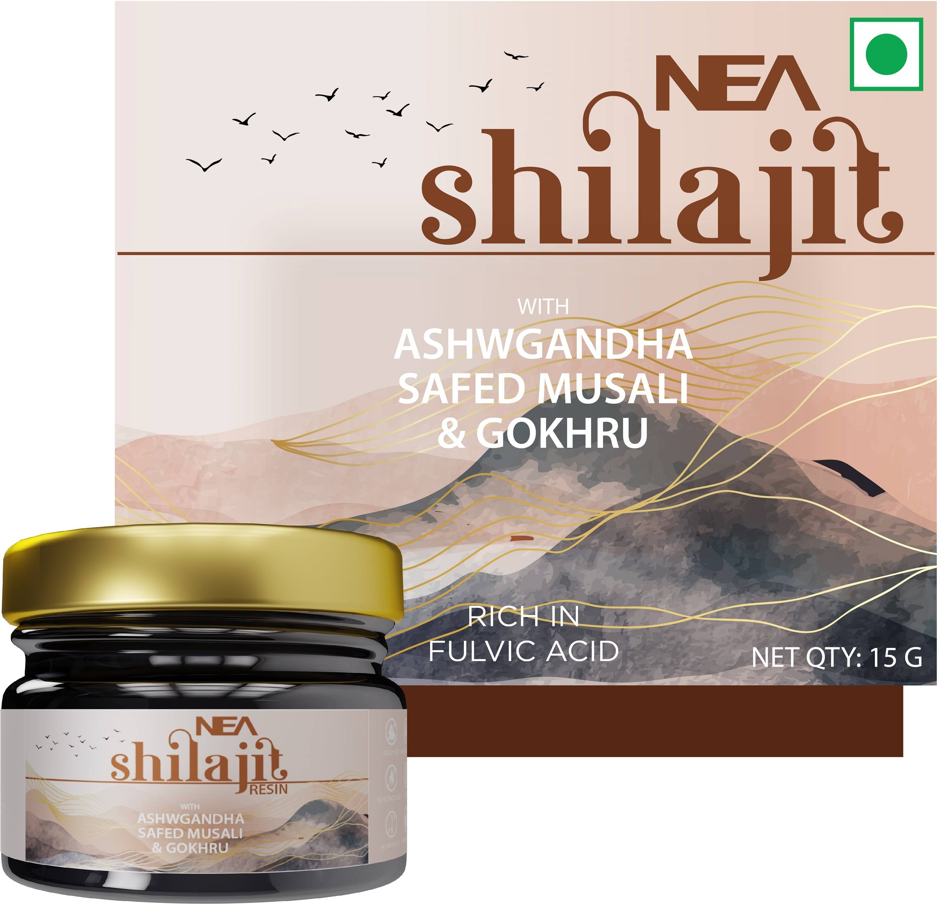     			Nea Ayurvedic Pure Shilajit Resin with Ashwagandha, Safed Musli, Gokhru