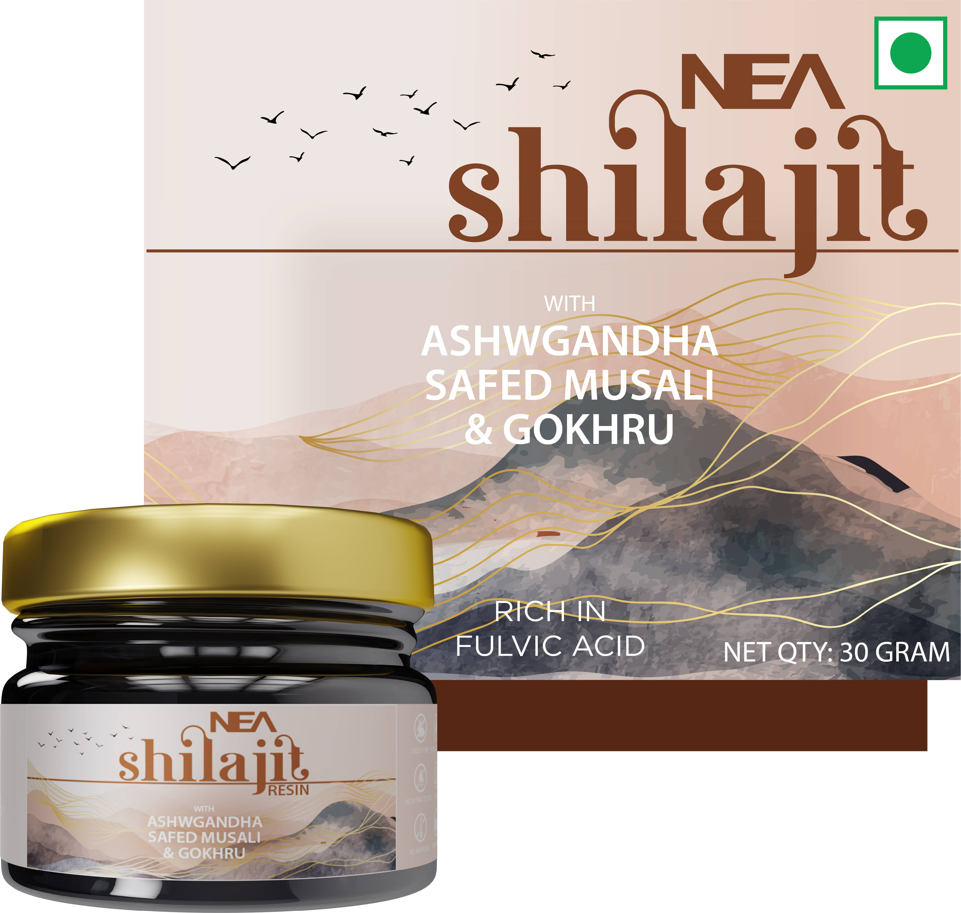     			Nea Ayurvedic Pure Shilajit Resin with Ashwagandha, Safed Musli & Gokhru (30 gm)