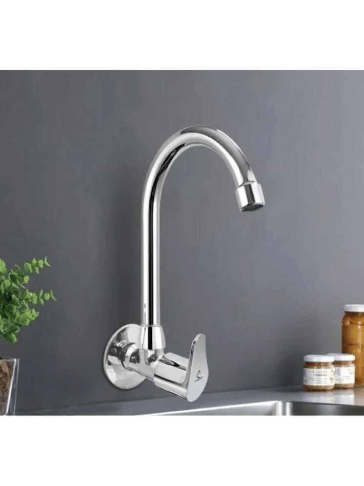 Bathfax Torremo Zinc Wall Mount Sink Tap for Kitchen Steel Bathroom Tap (Bib Cock)