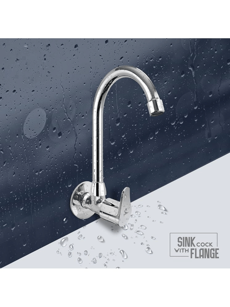 Bathfax Zinc Wall Mount Sink Tap for Kitchen Steel Kitchen Taps Oreo