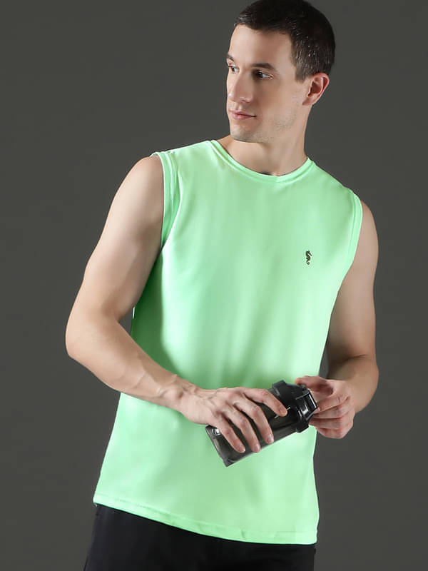 EPPE Pack of 1 Polyester Gym Vest For Men ( Sea Green ) EPPE Pack of 1 Polyester Gym Vest For Men ( Sea Green )