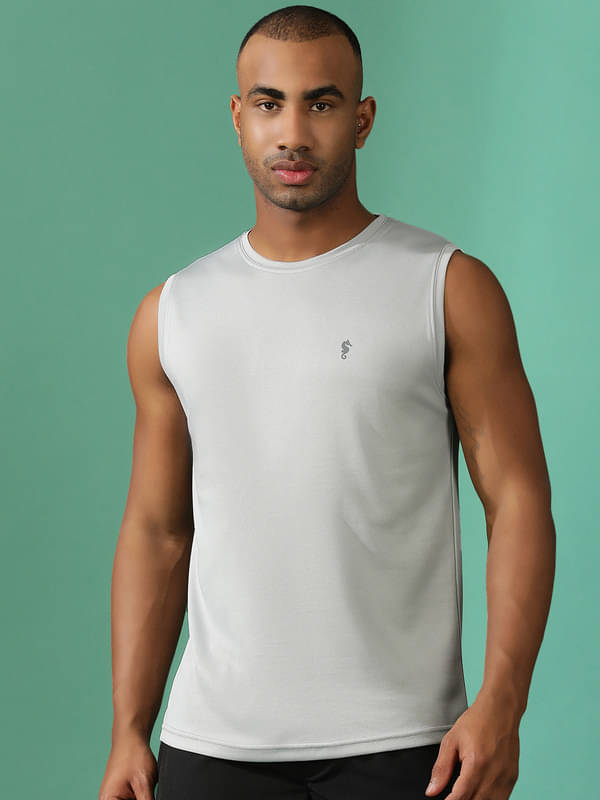 EPPE Pack of 1 Polyester Gym Vest For Men ( Light Grey ) EPPE Pack of 1 Polyester Gym Vest For Men ( Light Grey )