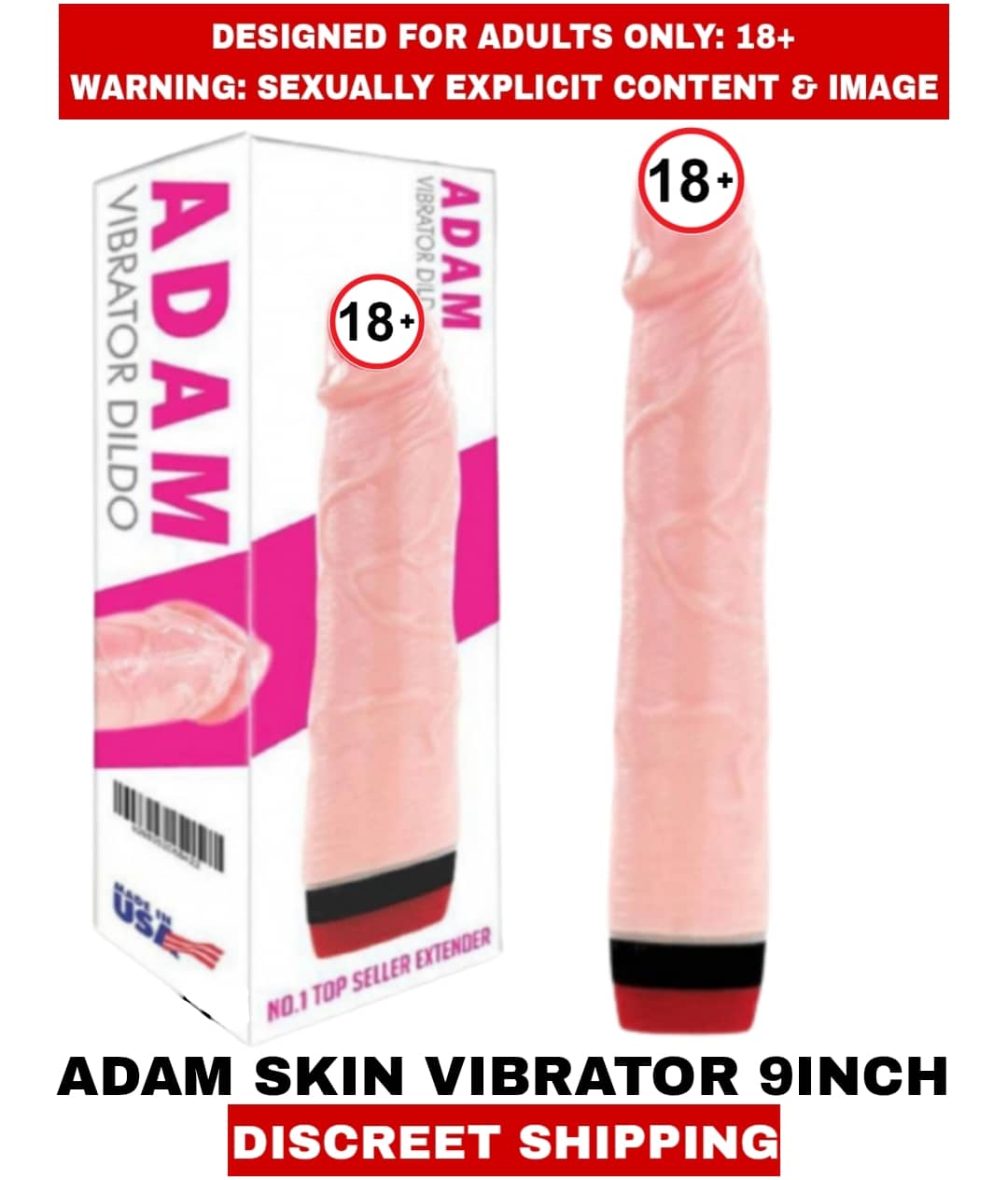 Female Sex Toys Adam Skin 9inch Silicon Vibrator Dildo Sensual Experience For Women