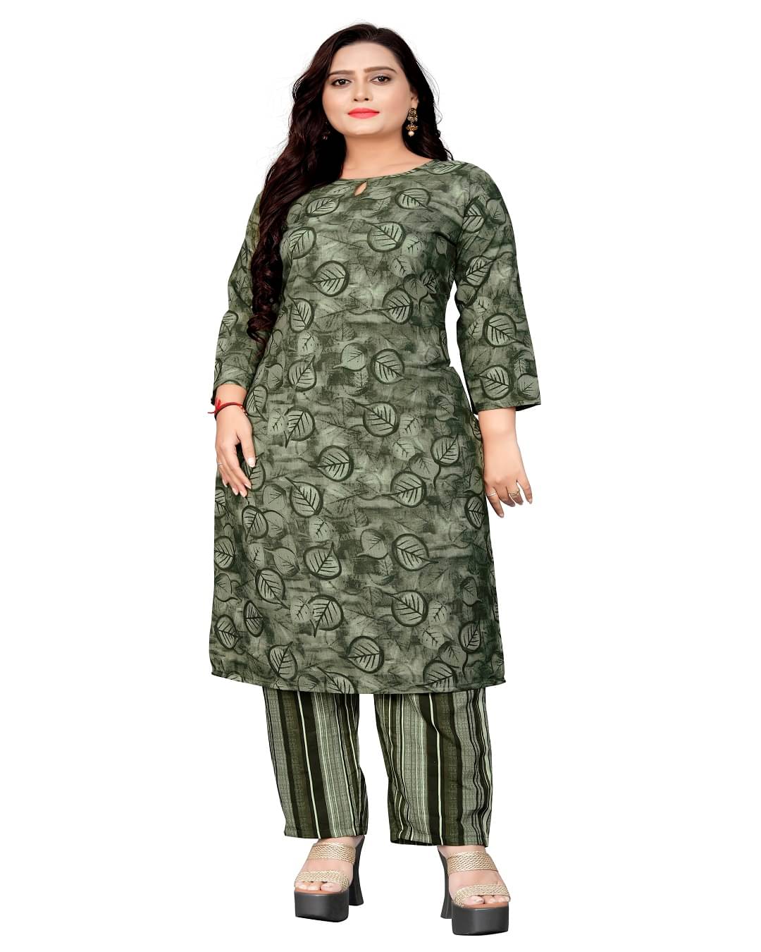 HARPITA Rayon Printed Kurti With Pants Women's Stitched Salwar Suit - Green ( Pack of 1 )     			HARPITA Rayon Printed Kurti With Pants Women's Stitched Salwar Suit - Green ( Pack of 1 )