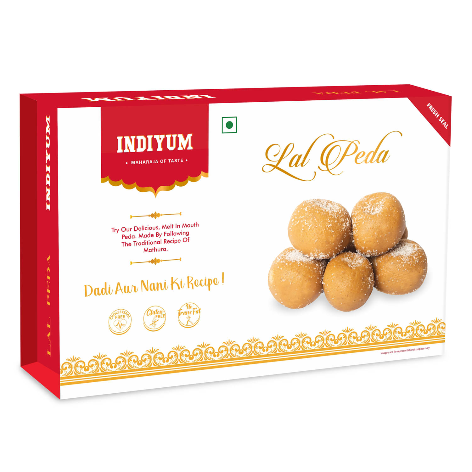 Indiyum Mathura's Lal Peda 200gm     			Indiyum Mathura's Lal Peda 200gm