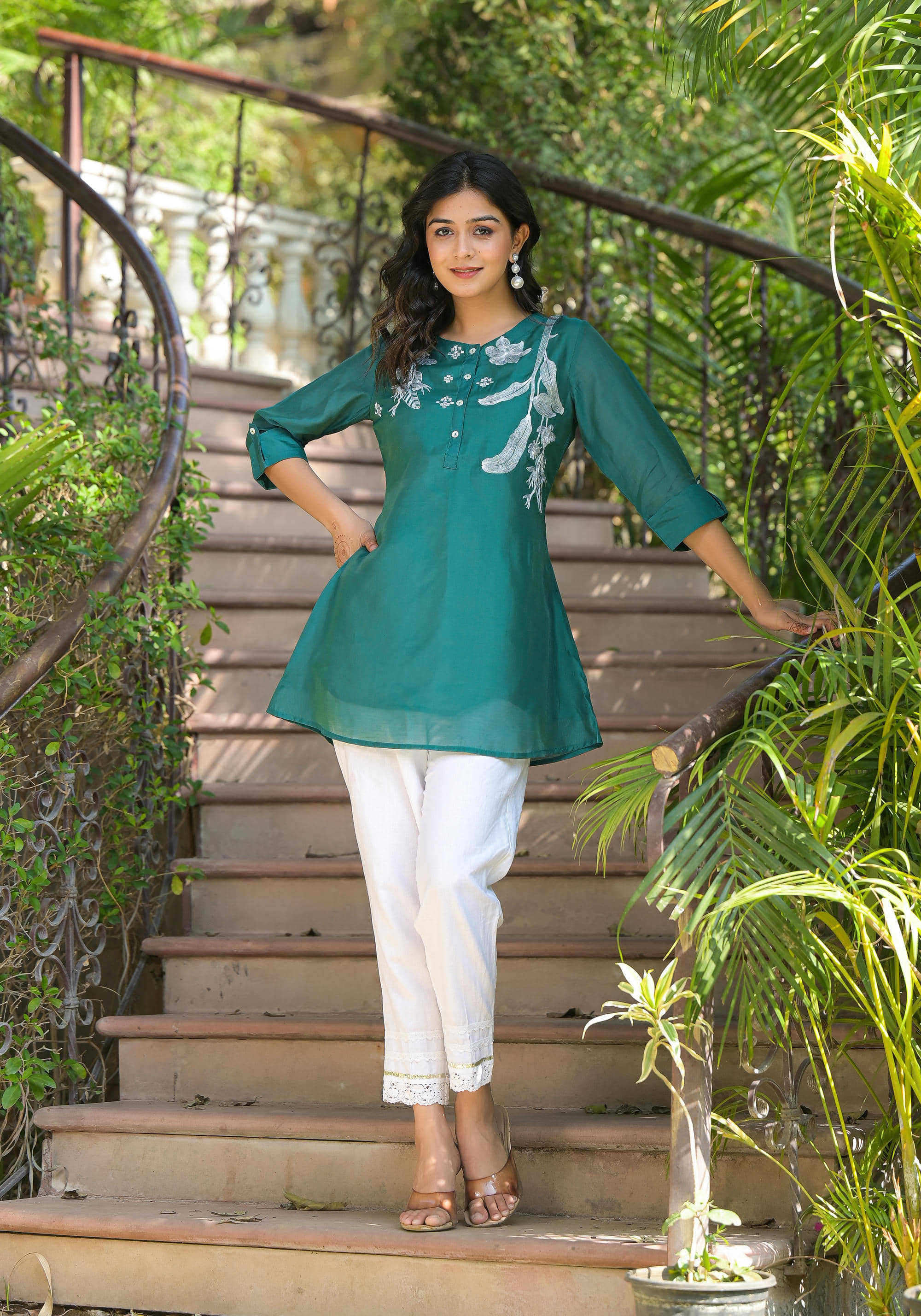 Juniper Women's Cotton Tunic ( Green )
