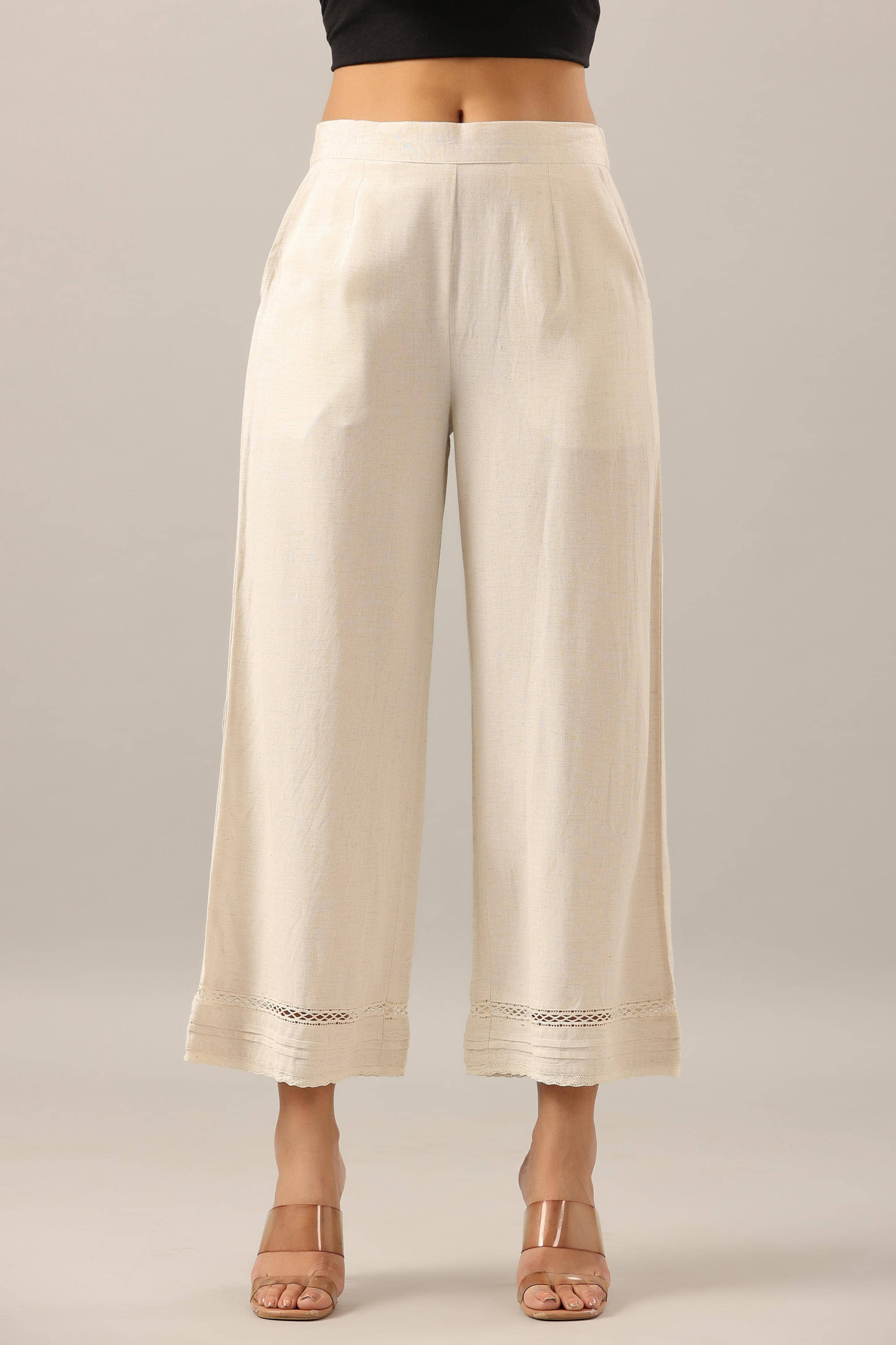     			Juniper Pack of 1 Rayon Regular Women's Casual Pants ( Off White )