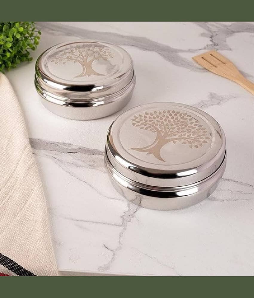 Kaira's Kitchen World Steel Silver Multi-Purpose Container ( Set of 2 )