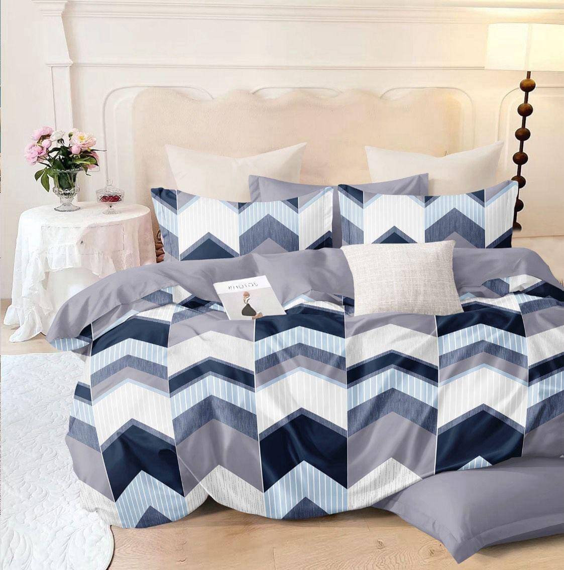 NeLeo Poly Cotton 1 Double Queen Bedsheet with 2 Pillow Covers ( Dark Blue ) NeLeo Poly Cotton 1 Double Queen Bedsheet with 2 Pillow Covers ( Dark Blue )