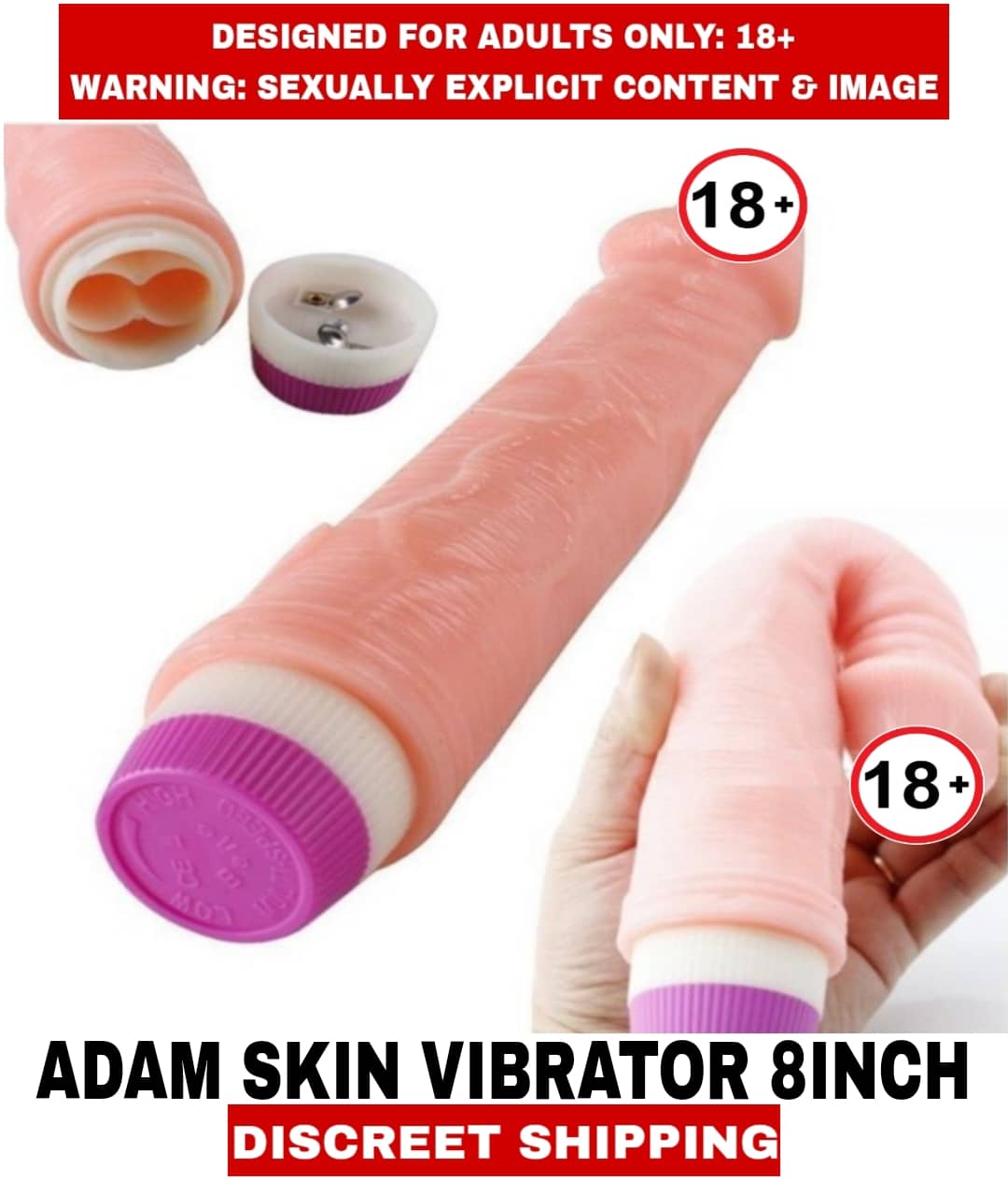 New Adult Concept Perfect Orgasm Experience Adam Skin 8inch Silicon Vibrator Dildo Sensual Experience Women's Favorites For Women