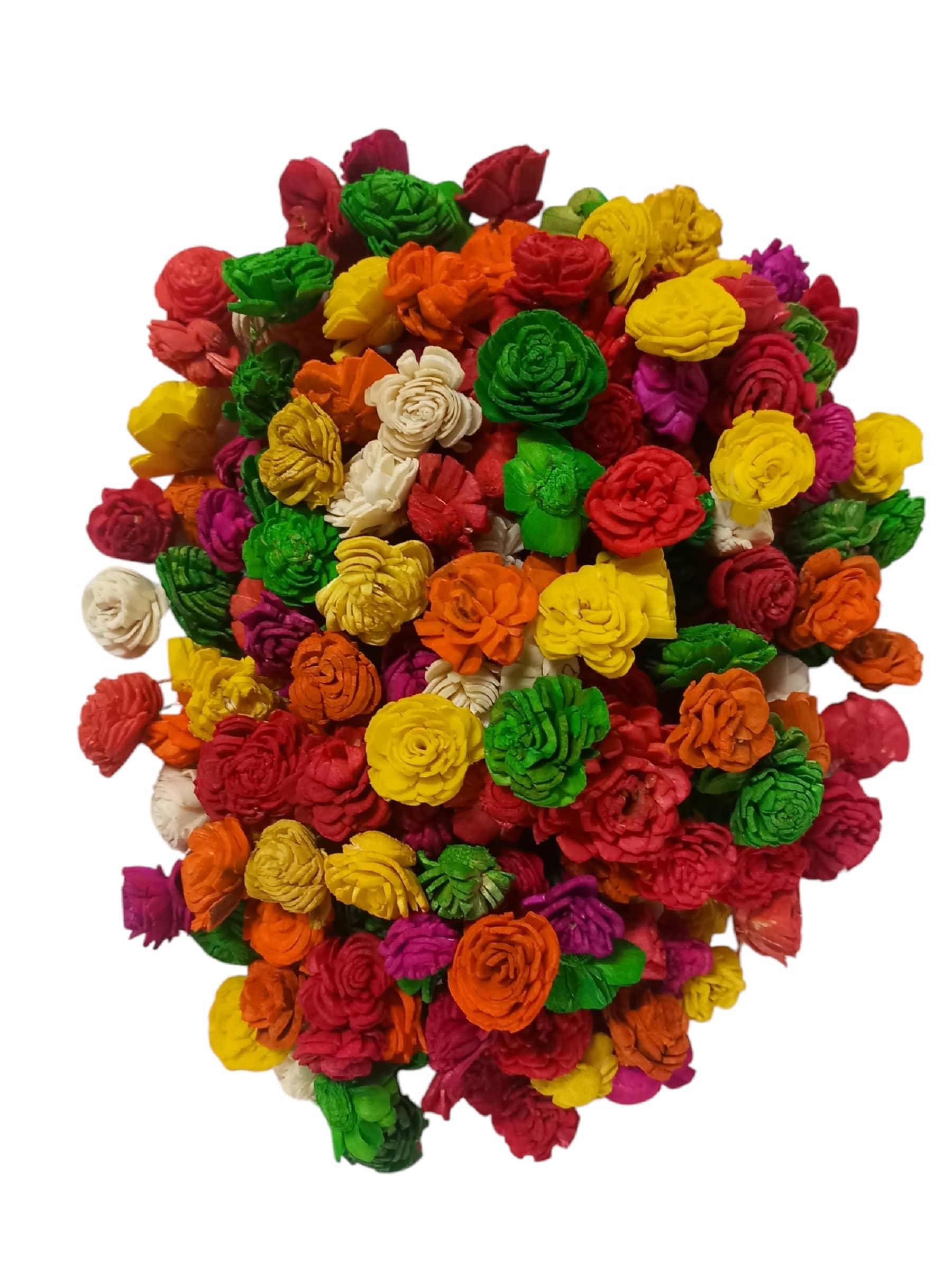 PRANSUNITA  Multicolored Mini Dry Sola Flower for Tiara, Bridal & Baby Shower, Clips, Headbands, Cake Decoration – Stem less- 90 pcs– size 2 cm - Stationery | Buy online on ZillyBuy