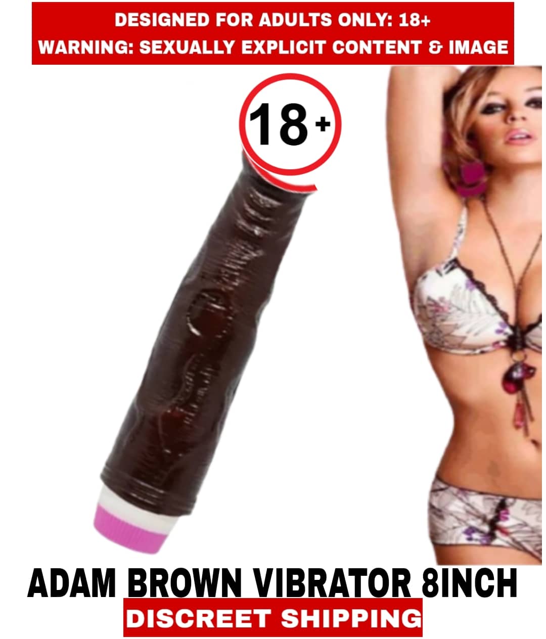 Premium Quality New Sexy toy Adam Brown 8inch Silicon Vibrator Dildo Sensual Experience For Women