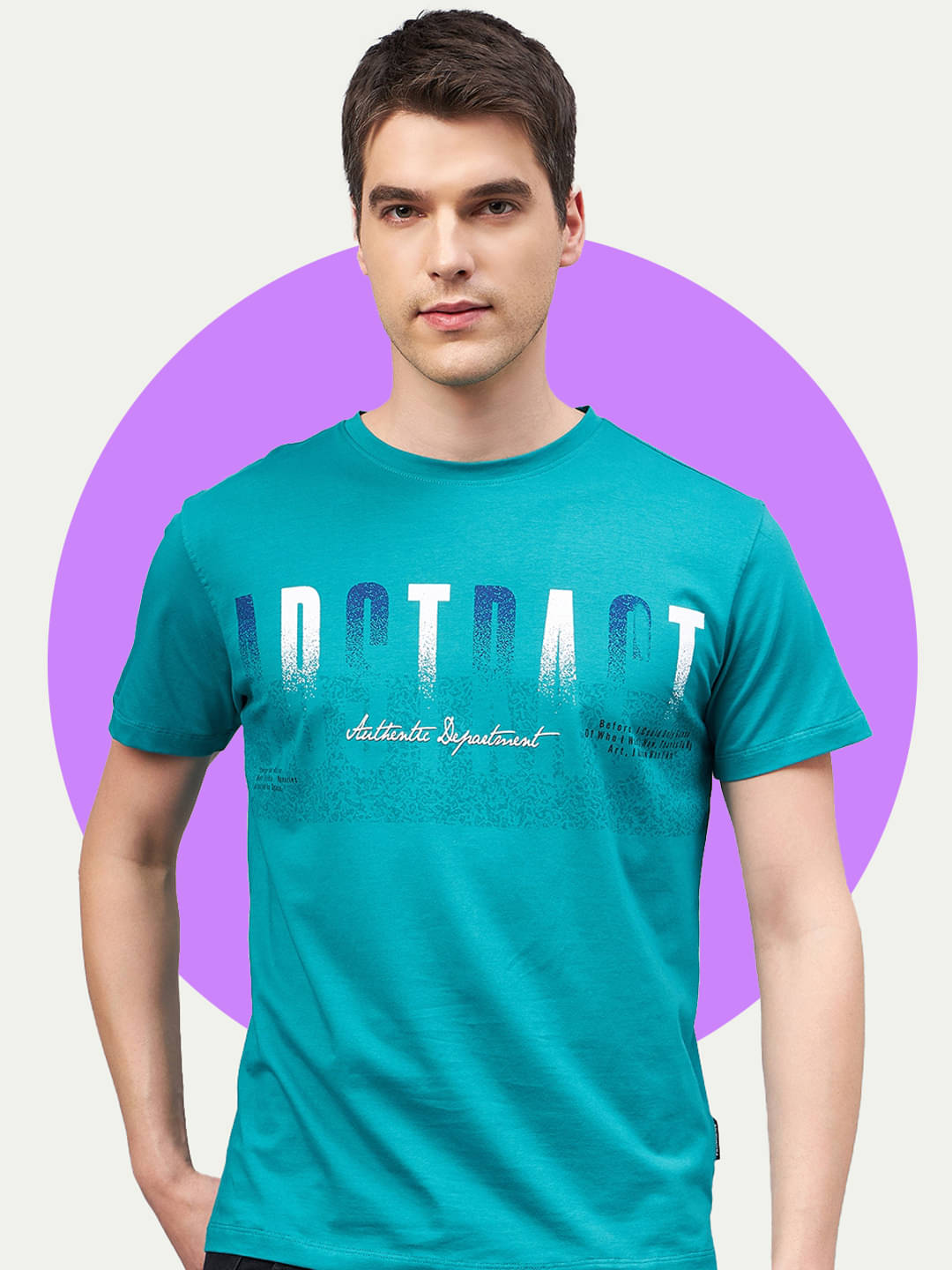     			Promount Cotton Blend Regular Fit Printed Half Sleeves Men's round T-Shirt - Sea Green ( Pack of 1 )