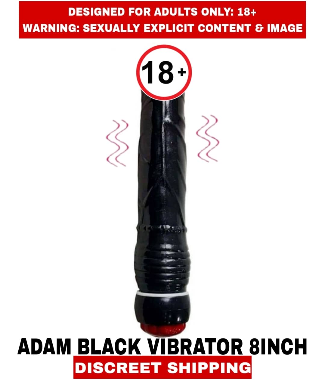 Sexual Wellness Men's Sex Toys Realistic Adam Black 8inch Silicon Vibrator Dildo Sensual Experience Satisfier For Women