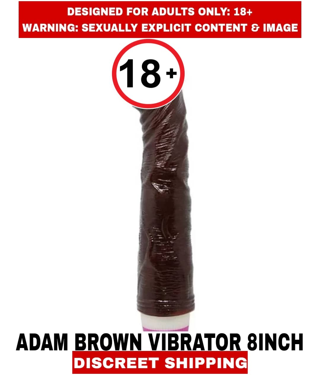 Sexual Wellness Men's Sex Toys Realistic Adam Brown 8inch Silicon Vibrator Dildo Sensual Experience Satisfier For Women