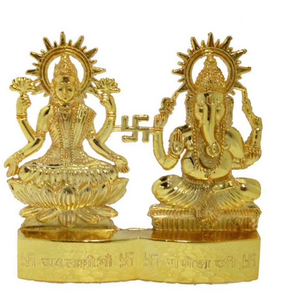     			Shri Astha Vinayak Brass Laxmi Ganesh Idol ( 9 cm )