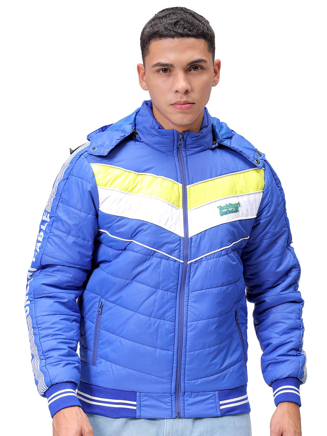 The Indian Garage Co. Polyester Men's Quilted & Bomber Jacket - Blue ( Pack of 1 ) The Indian Garage Co. Polyester Men's Quilted & Bomber Jacket - Blue ( Pack of 1 )