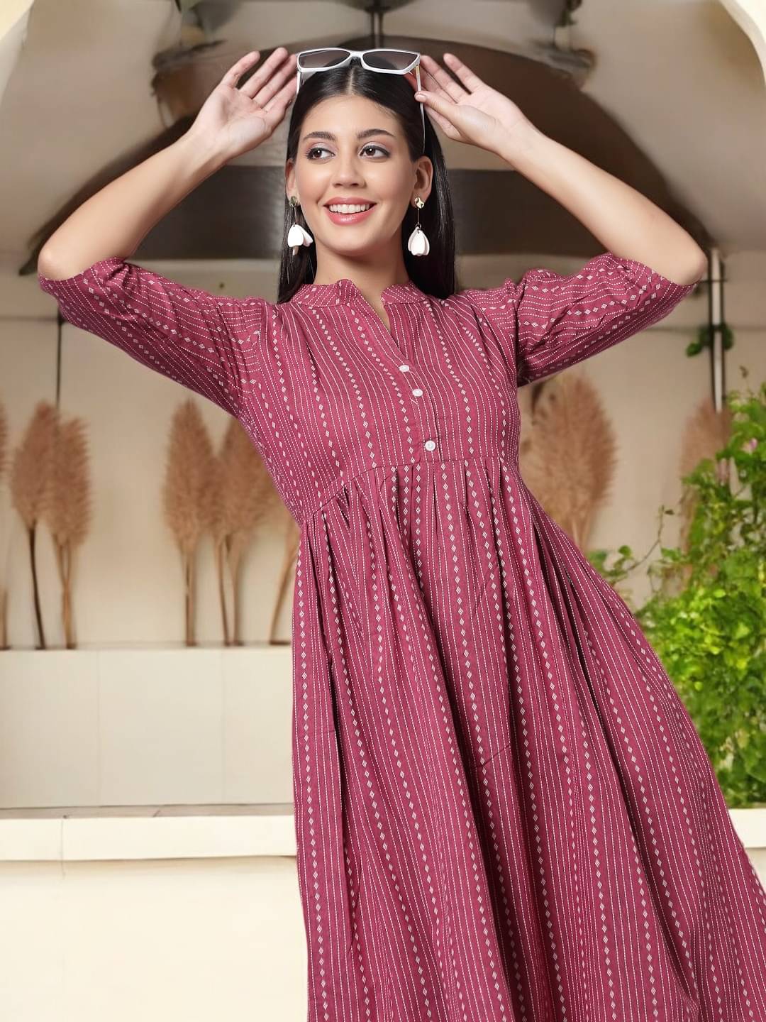     			VINHSCAPE Pack of 1 Cotton Embroidered A-line Women's Kurti - ( Multicolor )