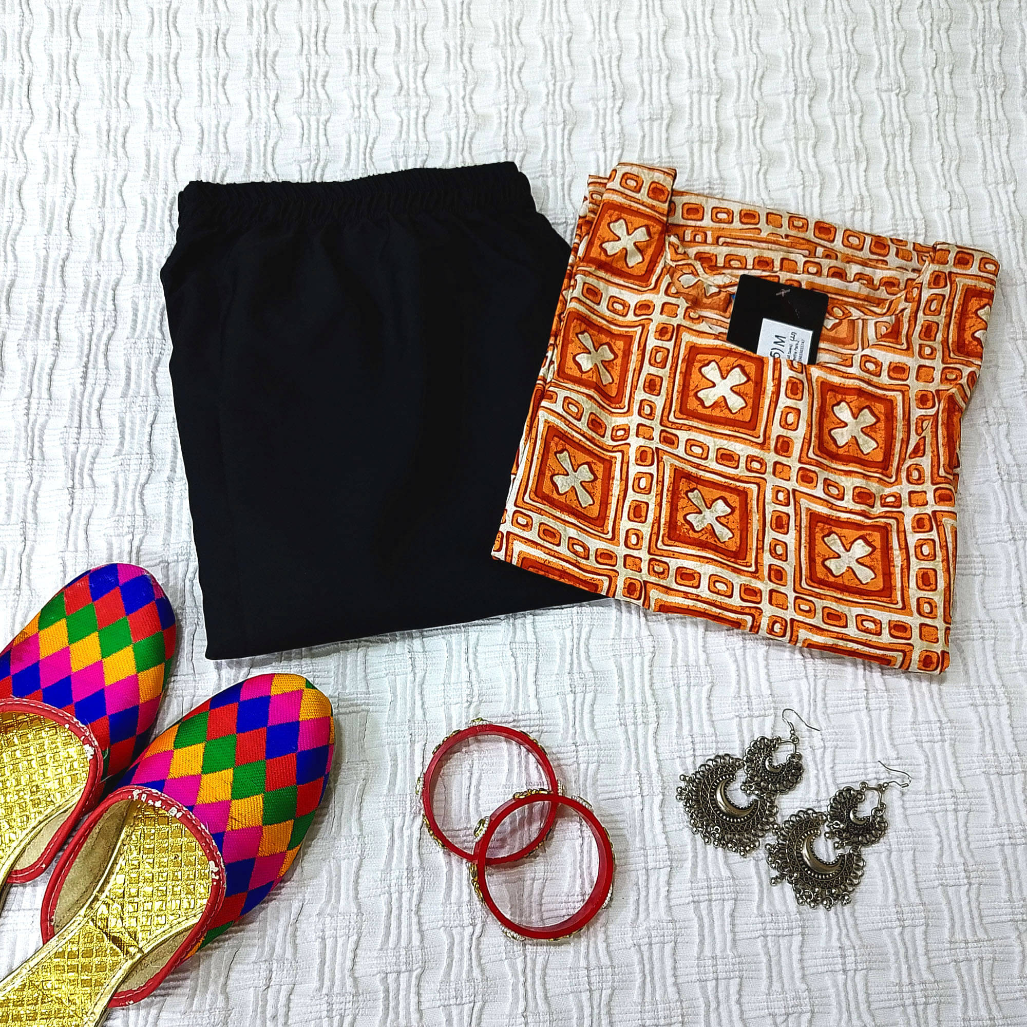     			1 Stop Fashion Pack of 1 Crepe Printed Straight Women's Kurti - ( Orange )