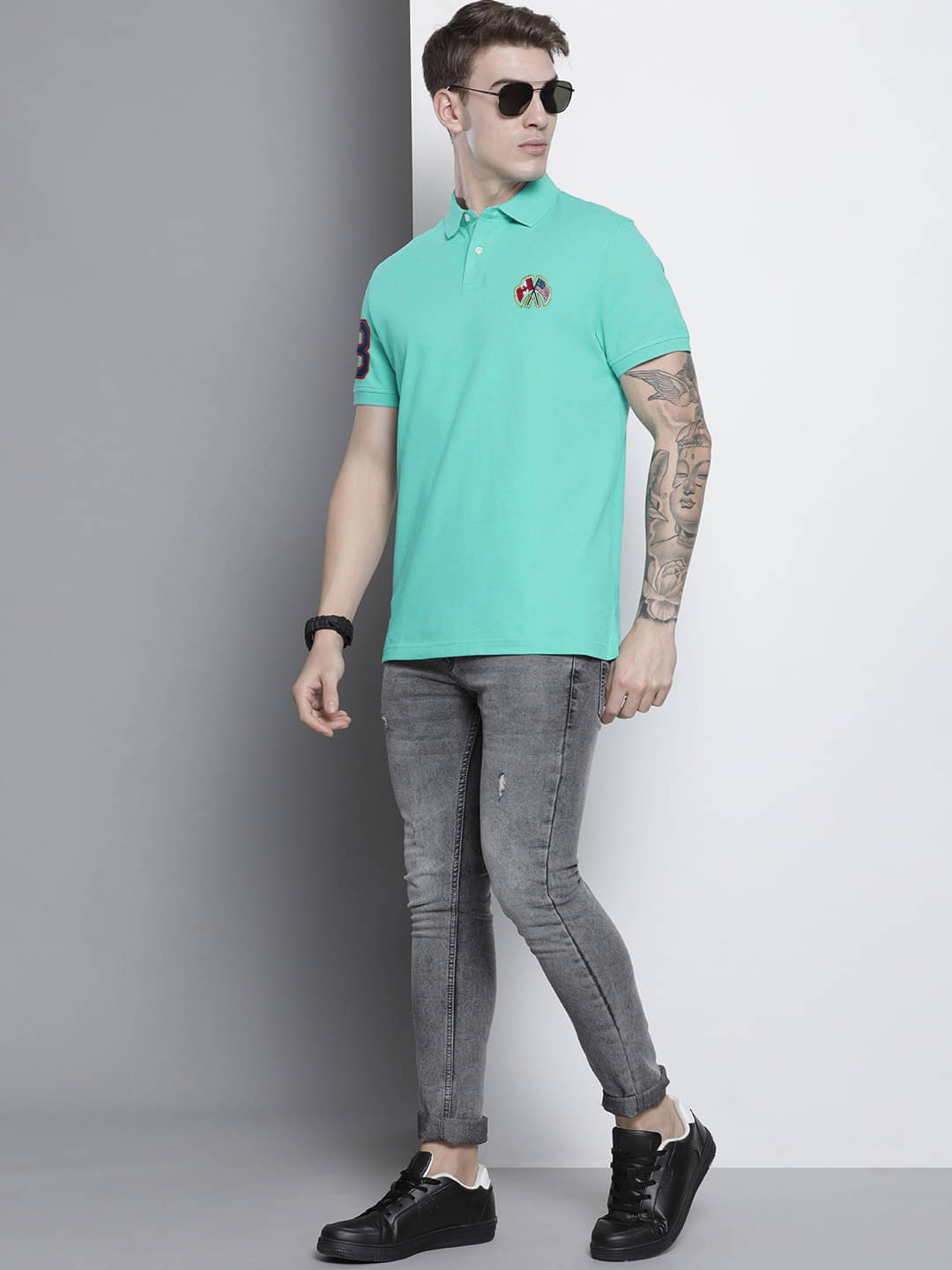 AIN6 Pack of 1 Cotton Blend Regular Fit Solid Half Sleeves Men's Polo T Shirt ( Aqua ) AIN6 Pack of 1 Cotton Blend Regular Fit Solid Half Sleeves Men's Polo T Shirt ( Aqua )